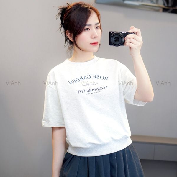 Áo nỉ ngắn tay Polham / Hồng H12 -  Xám trắng H14