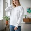 Áo sweater nỉ thêu logo ngực style US UK / Trắng C21 - Đỏ mận C23 - Xanh lá C24 - Xanh than C26