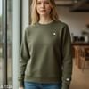 Áo sweater nỉ thêu logo ngực style US UK / Trắng C21 - Đỏ mận C23 - Xanh lá C24 - Xanh than C26