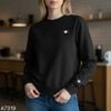 Áo sweater nỉ thêu logo ngực style US UK / đen - hồng - đỏ - xanh dương