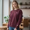 Áo sweater nỉ thêu logo ngực style US UK / Trắng C21 - Đỏ mận C23 - Xanh lá C24 - Xanh than C26