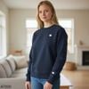 Áo sweater nỉ thêu logo ngực style US UK / Trắng C21 - Đỏ mận C23 - Xanh lá C24 - Xanh than C26