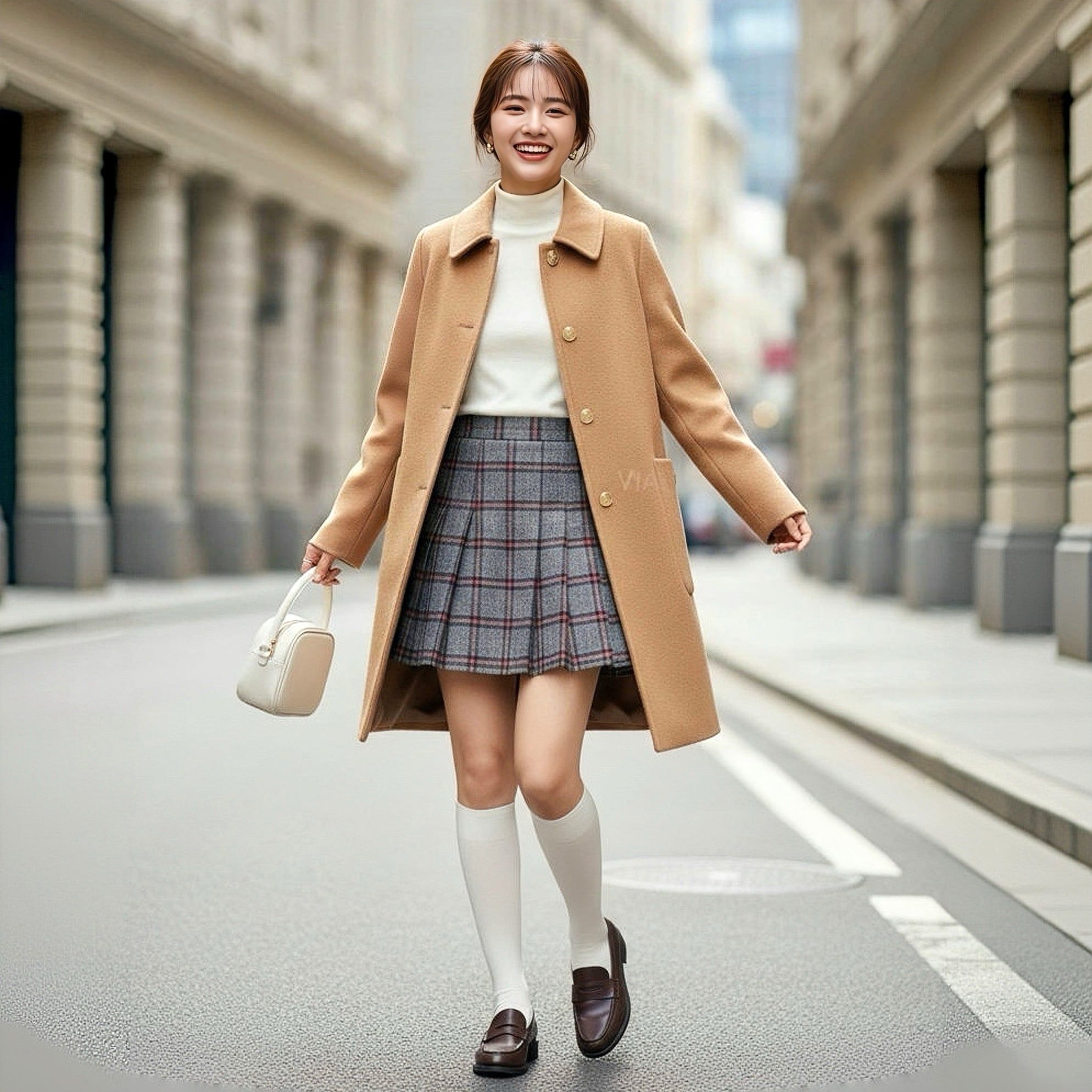 Áo khoác dạ túi vuông style US UK / nâu T8