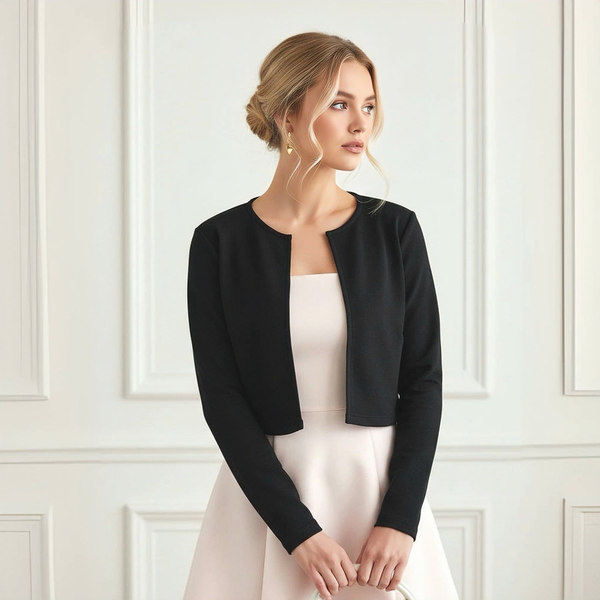 Áo khoác dáng ngắn style US UK / ĐEN K66