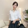 Áo E126 sơmi dài tay  linen kiểu Hàn A5923 / TRẮNG