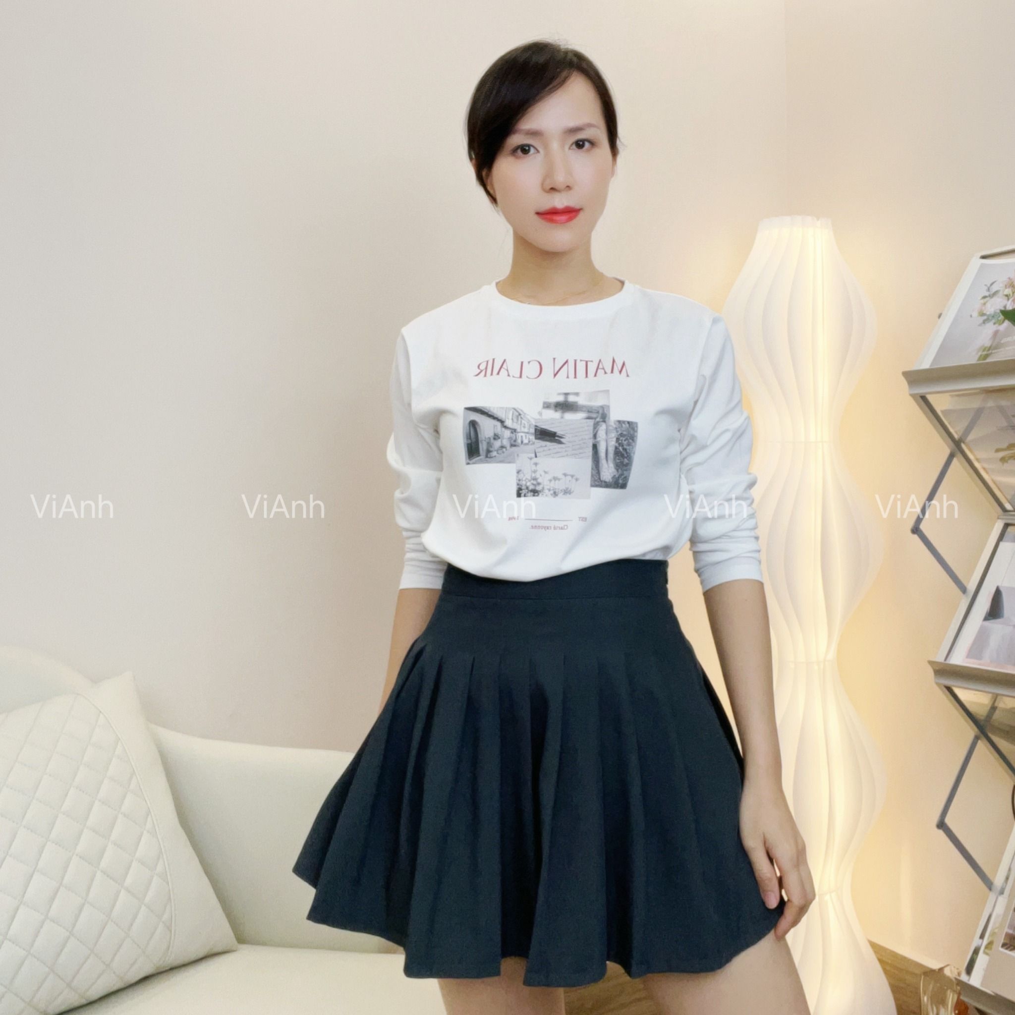 Áo E47 thun dài tay hoạ tiết kiểu Hàn A7045 / Size: Free