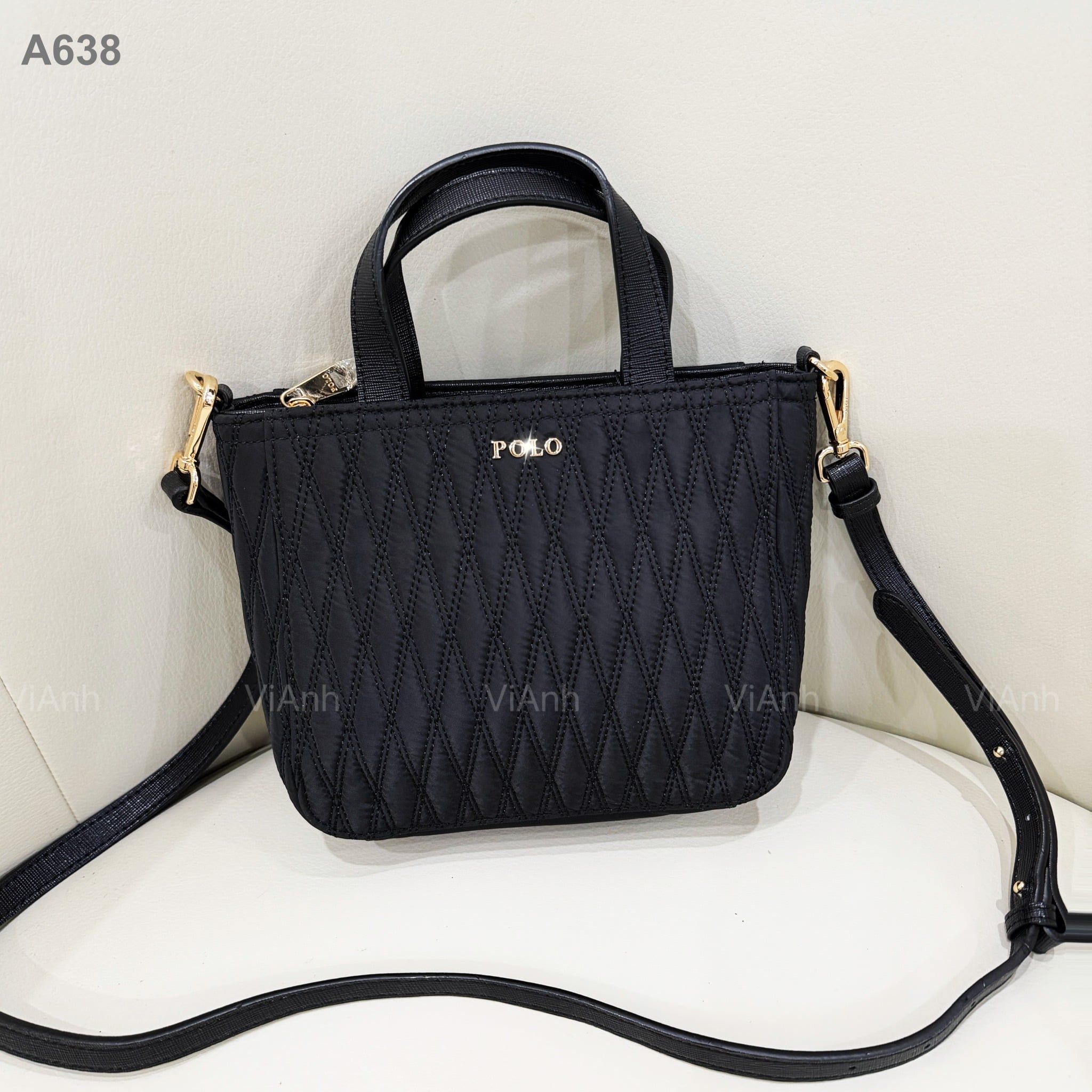 Túi A638 xách phom cánh dơi xách tay CĐC TX1465 / m23 đ18 c16 / ĐEN