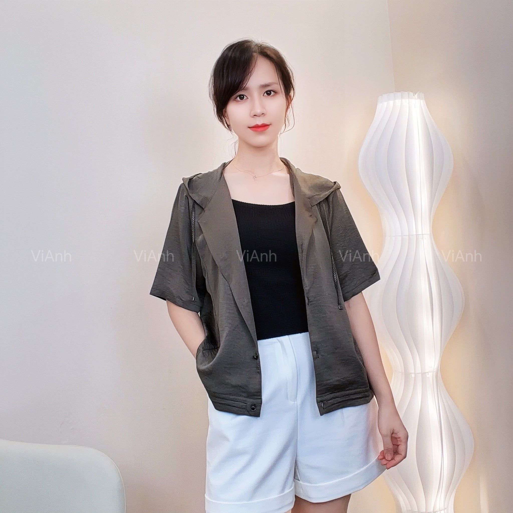 Áo ngắn tay có mũ style Hàn D270