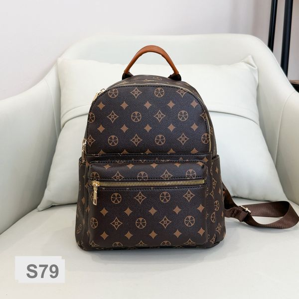 Balo S79 nhiều ngăn F hoạ tiết / 27x30 / NÂU