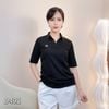 Áo thun có cổ thêu ngực style Hàn / D400 trắng , D401 đen