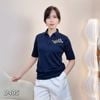 Áo thun có cổ thêu vai + ngực style Hàn / D404 đỏ , D405 xanh than