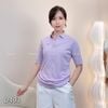 Áo thun có cổ thêu tay + ngực style Hàn / D402 xanh than , D403 tím