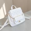 Balo da mềm chần chéo kèm túi nhỏ / miệng 22cm - đáy 25 - cao 28cm  / T60 đen - T60A Trắng