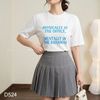 Áo thun ngắn tay style US UK D524 / TRẮNG CHỮ XANH