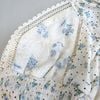 Áo kiểu ren croptop Kirious / TRẮNG HOA XANH