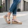 Dép da thật đế xuồng ( phom to chốt lùi 1 size) style Âu Mỹ / BẠC