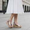 Dép da thật đế xuồng ( phom to chốt lùi 1 size) style Âu Mỹ / BẠC