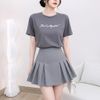 Áo thun ngắn tay in chữ sytle Nhật Hàn / Đỏ hồng , Xám nhạt , Vàng kem , Ghi đen