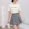 Áo thun ngắn tay in chữ sytle Nhật Hàn / Đỏ hồng , Xám nhạt , Vàng kem , Ghi đen