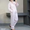 Bộ Pizama B97 dài tay kiểu Hàn A6297 / HỒNG