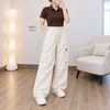 Quần gió túi hộp sytle Hàn H551 / TRẮNG XÁM