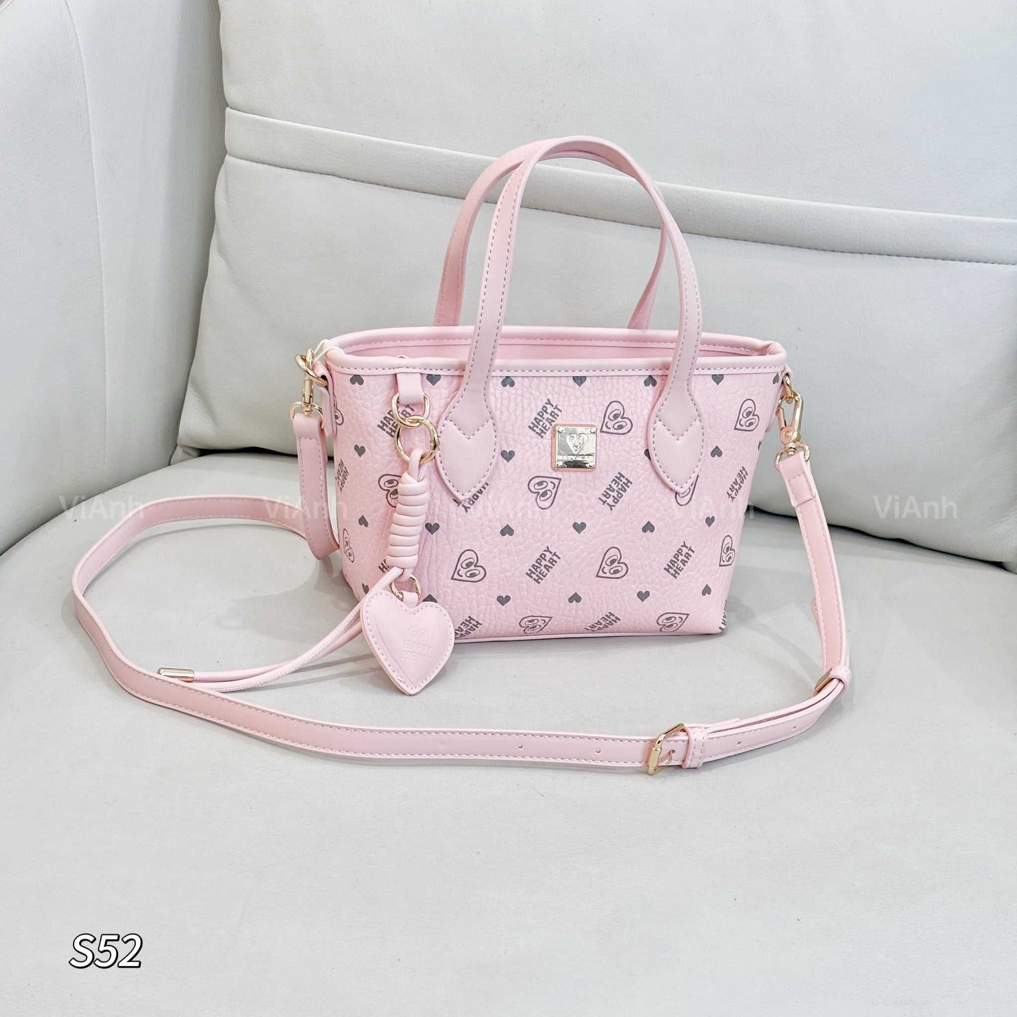 Túi tote mini Happy Heart CĐC, CHR S52 / m26 đ20 c17 / S52N S52H