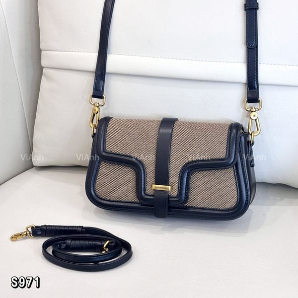 Túi xách tay BD&ORIGNAL 2 dây S971 / M22 Đ24 C12 / ĐEN PHỐI NÂU
