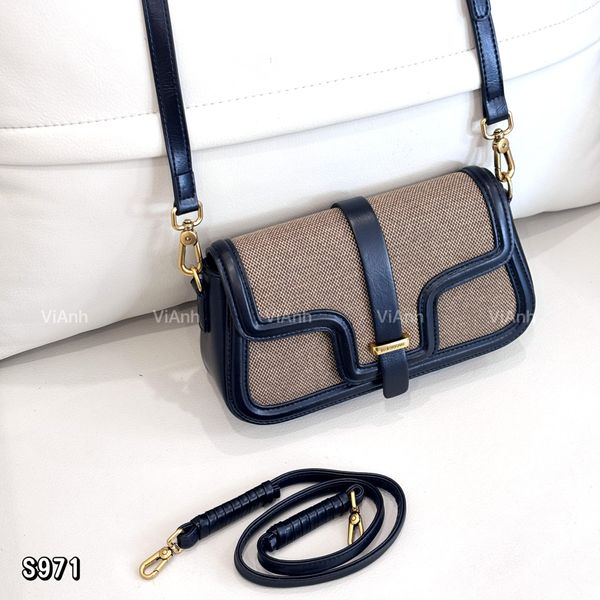 Túi xách tay BD&ORIGNAL 2 dây S971 / M22 Đ24 C12 / ĐEN PHỐI NÂU