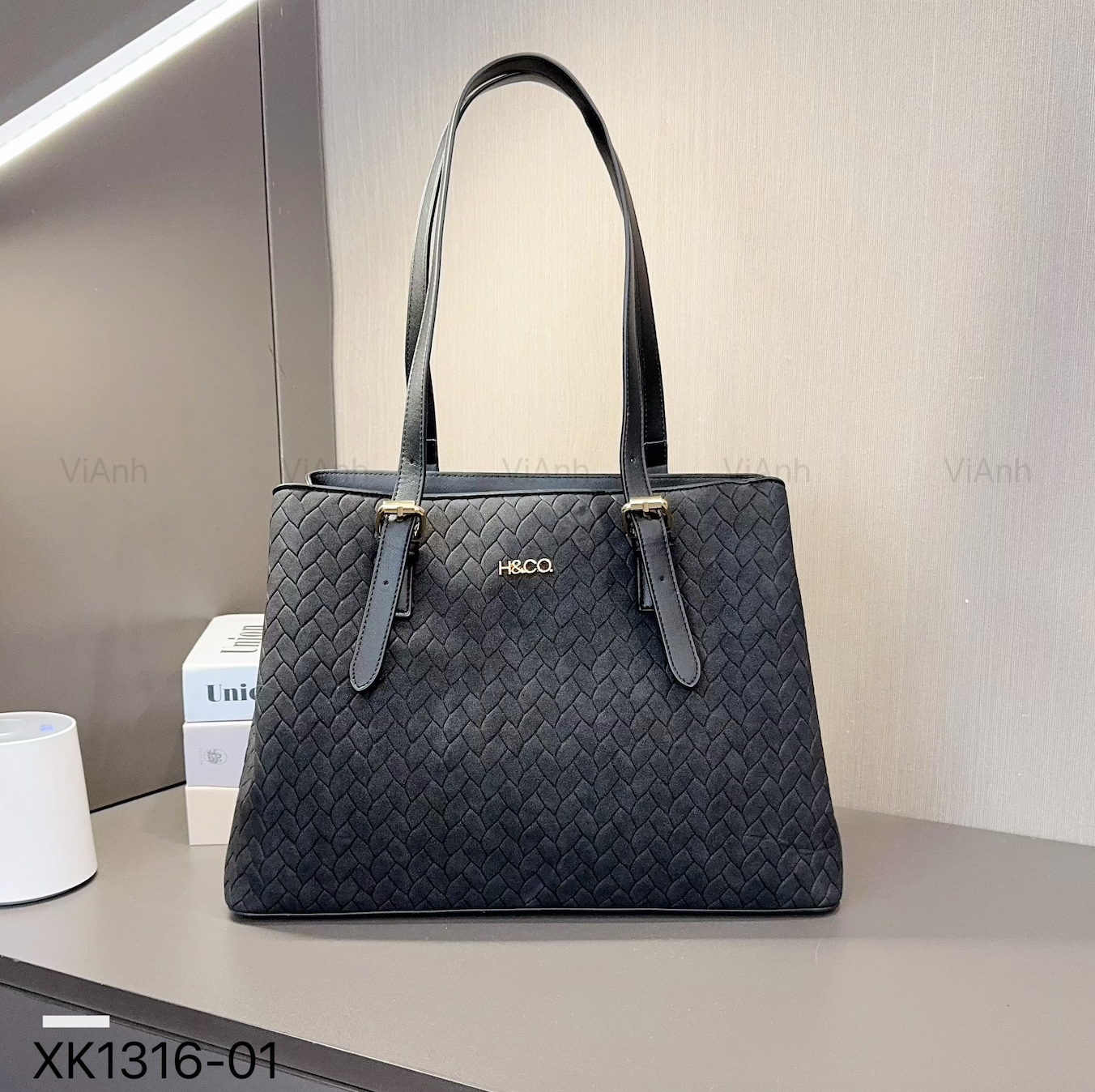 Totebag H16 style Âu Mỹ phom thang khoác vai XK1316 / m31 đ37 c26 / ĐEN