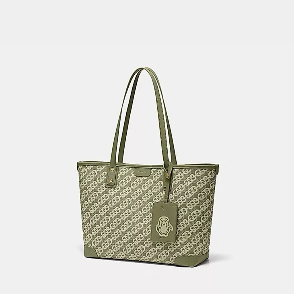 Túi totebag A139 Nucelle da vân họa tiết  miệng ngang miệng 48 x đáy 37cm x cao 31cm