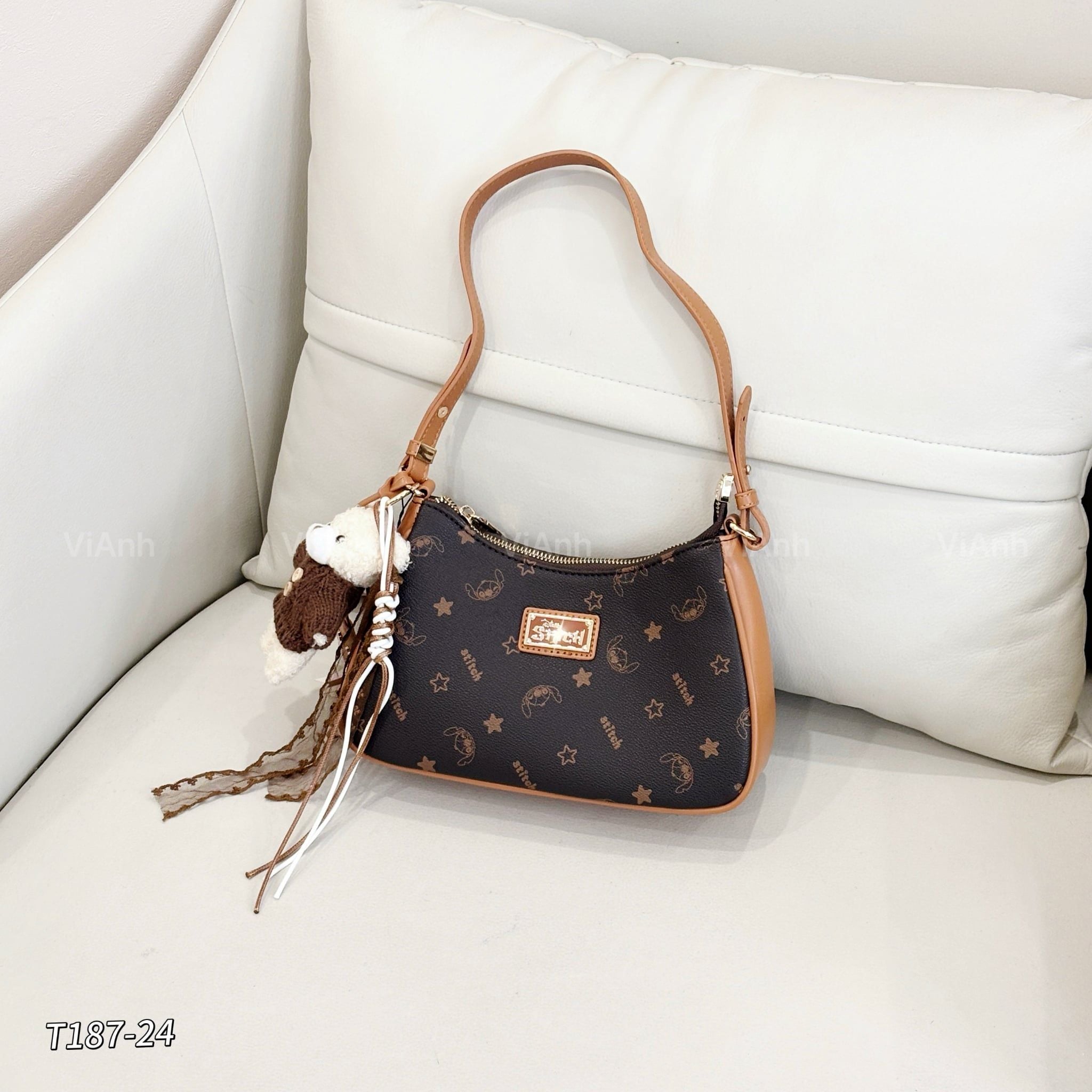 Túi xách kẹp nách, CHR, CĐC T187 / 25x15 / NÂU