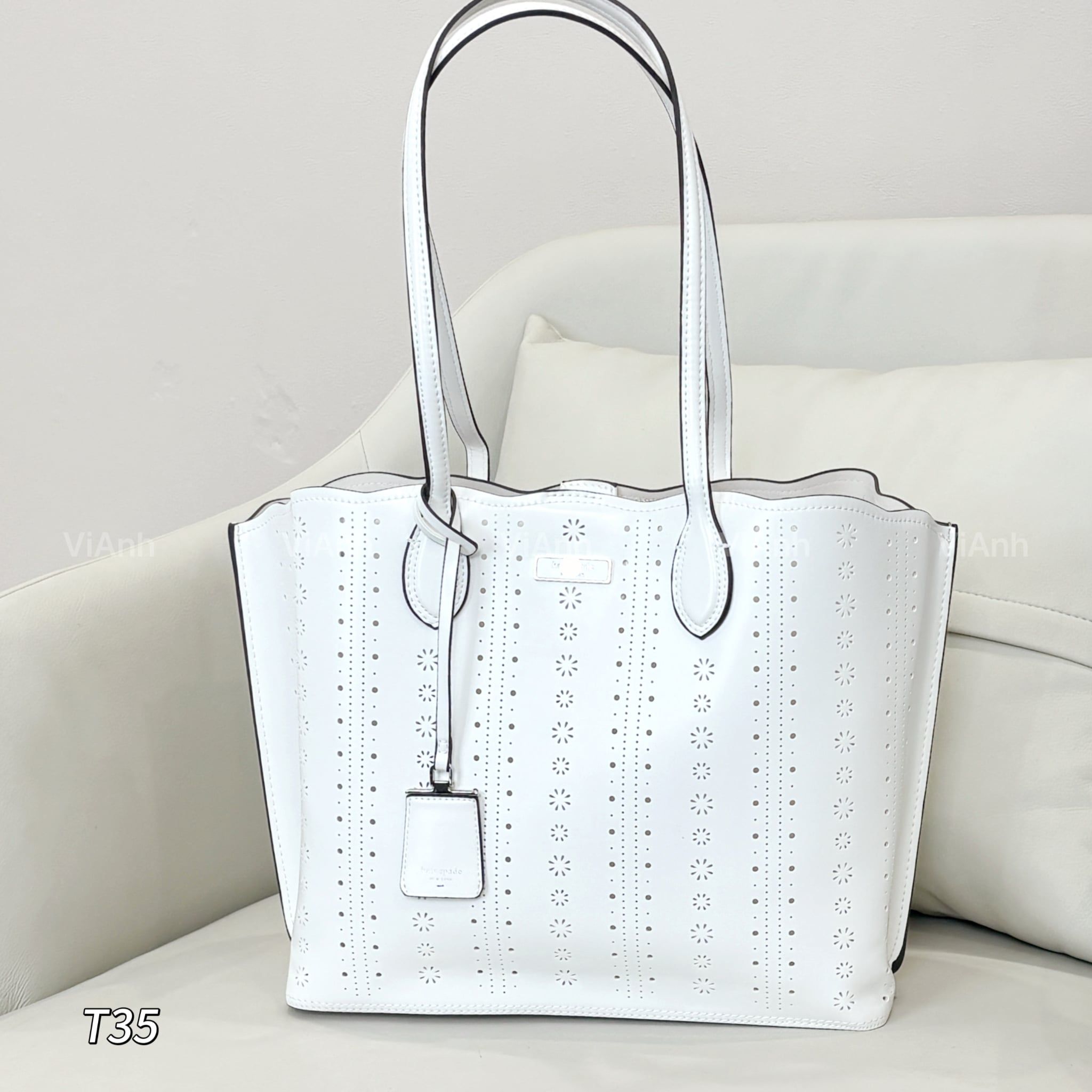 Túi tote hoạ tiết khoác vai, CHR T35 / M41 Đ35 C29 / TRẮNG