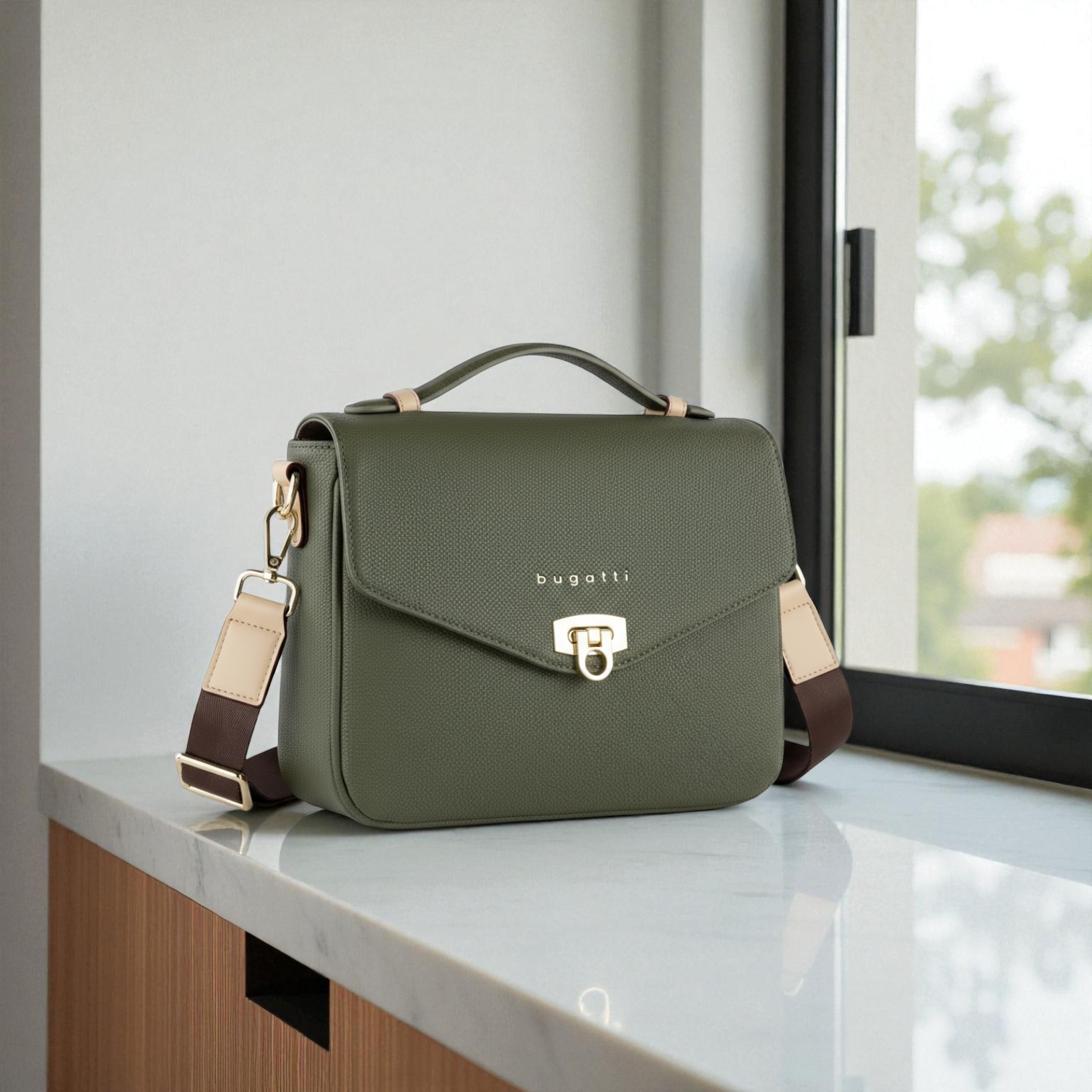 Túi xách chữ nhật khoá vàng TX1250 XANH ( P20 )