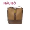 Túi xách da thật 110329 Nucelle 19x22 - Nâu nhạt viền nâu nhạt