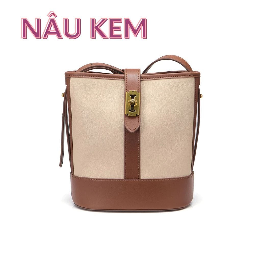 Túi xách da thật 110329 Nucelle 19x22 - Nâu