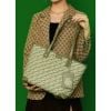 Túi totebag A139 Nucelle da vân họa tiết  miệng ngang miệng 48 x đáy 37cm x cao 31cm