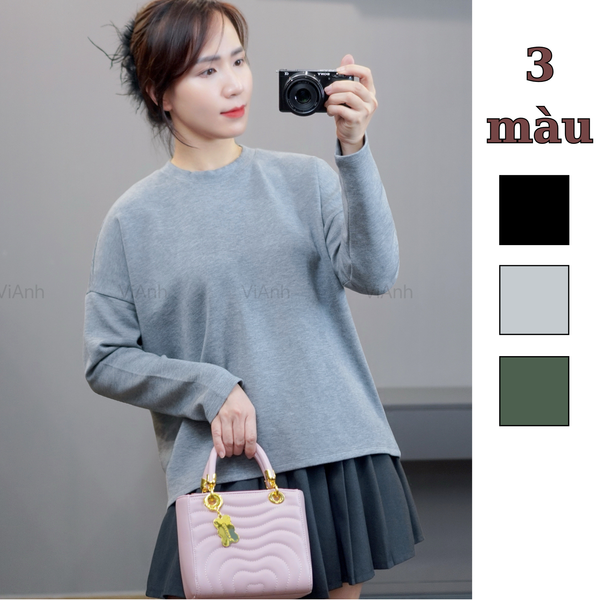 Áo nỉ dài tay style US / C70 đen - C71 xám - C72 xanh