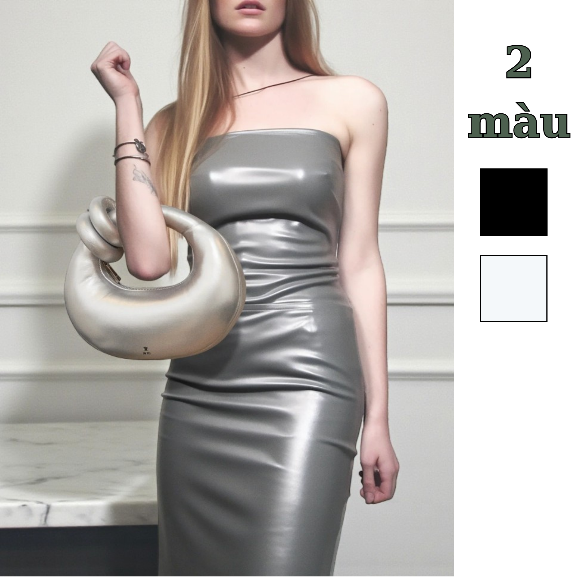 Túi vòng cung JW Pei / 25x29 / D14 đen - B14 bạc