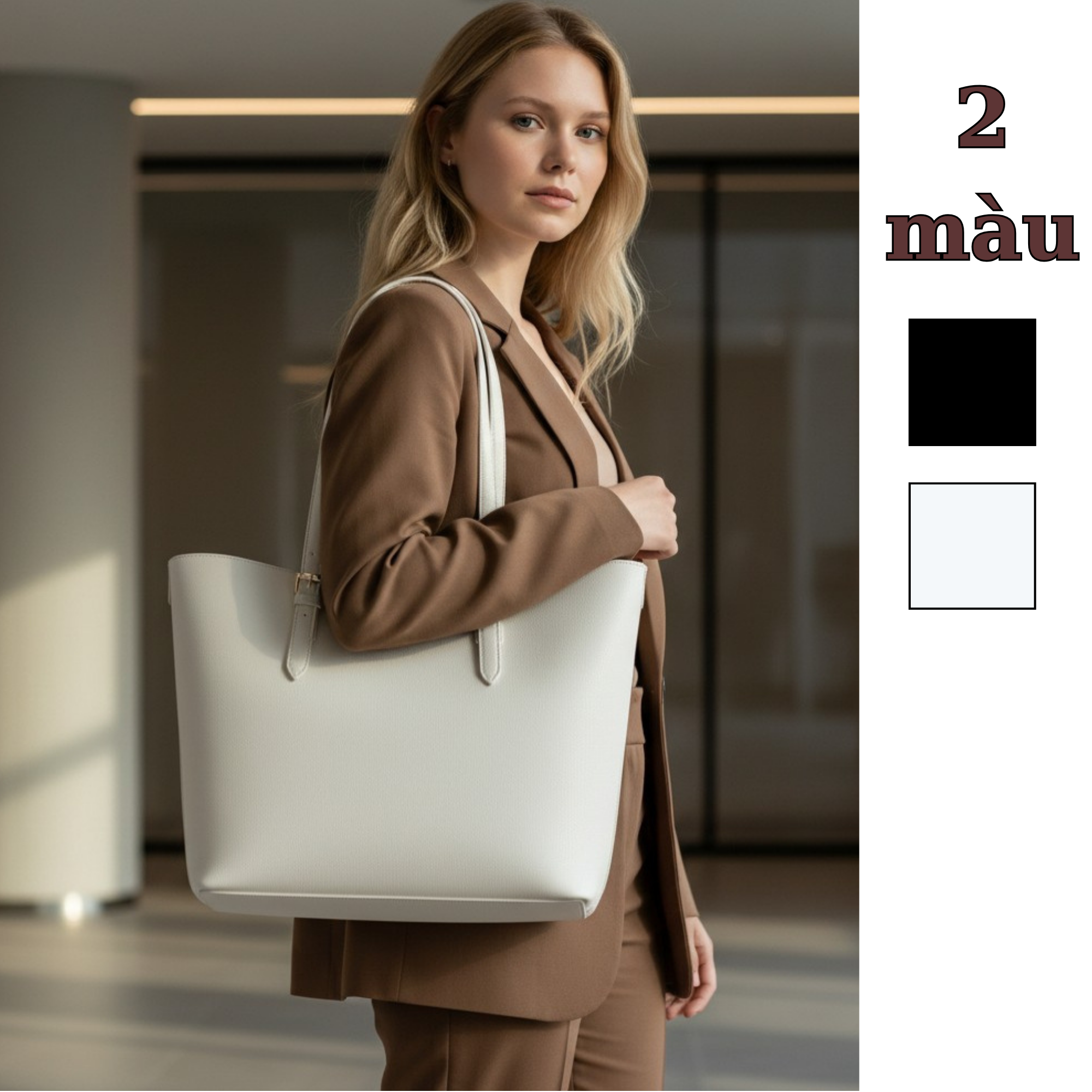 SET Túi xách Bugatti T1: Trắng / D1: Đen phom thang xách tay CĐC / m47 đ33 c31