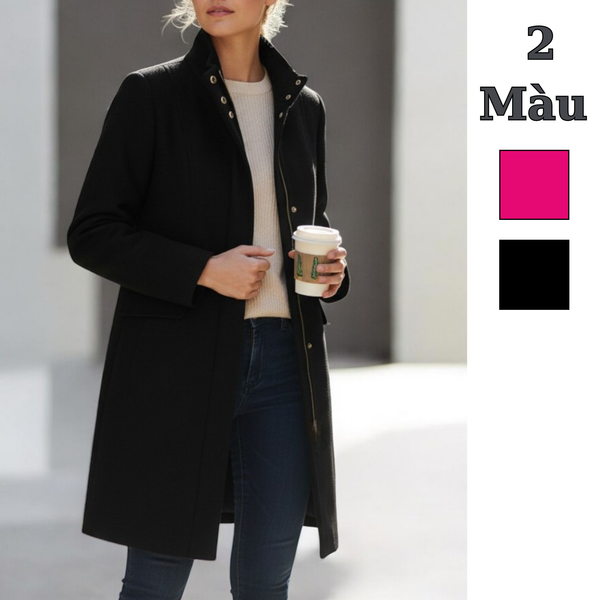 Áo khoác dạ có khoá kéo style US UK / V41 đen , V43 hồng