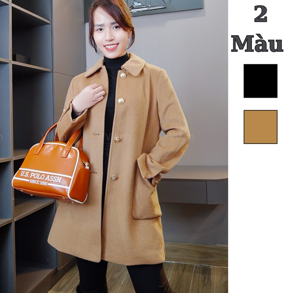 Áo khoác dạ túi vuông style US UK / nâu T78 - đen T79