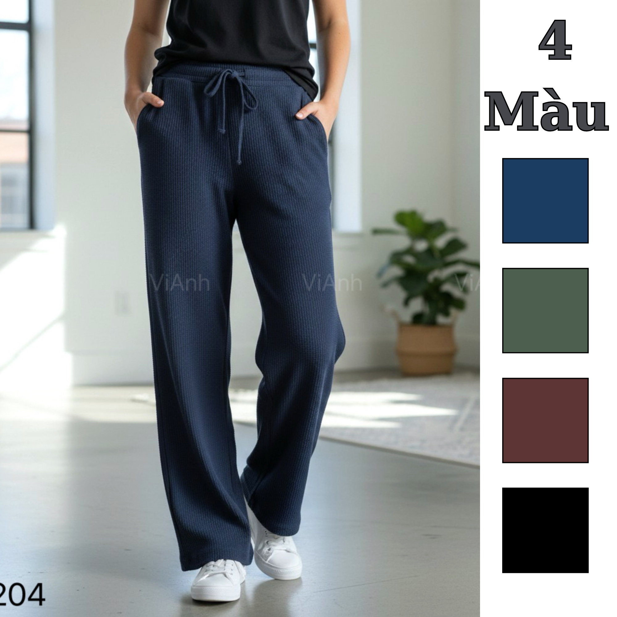 Quần dài ống rộng style US / Đen K3 - Xanh than K4 - Xanh lá K5 - Nâu K6