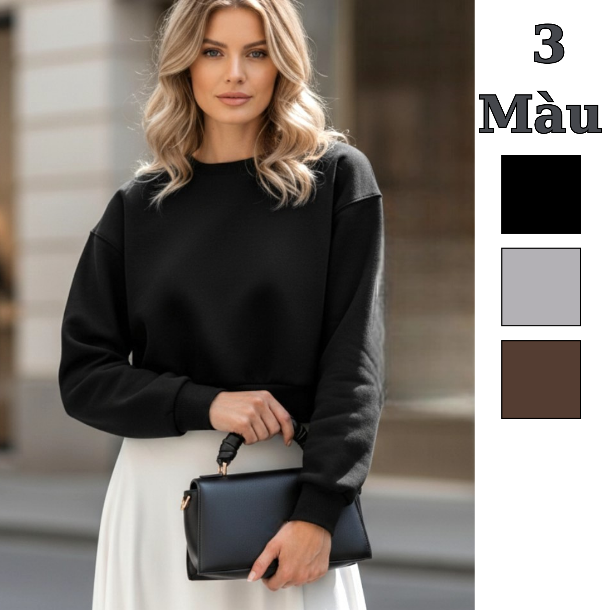 Áo nỉ trơn style US UK / Đen T80 / Nâu đậm T83 / Xám T85