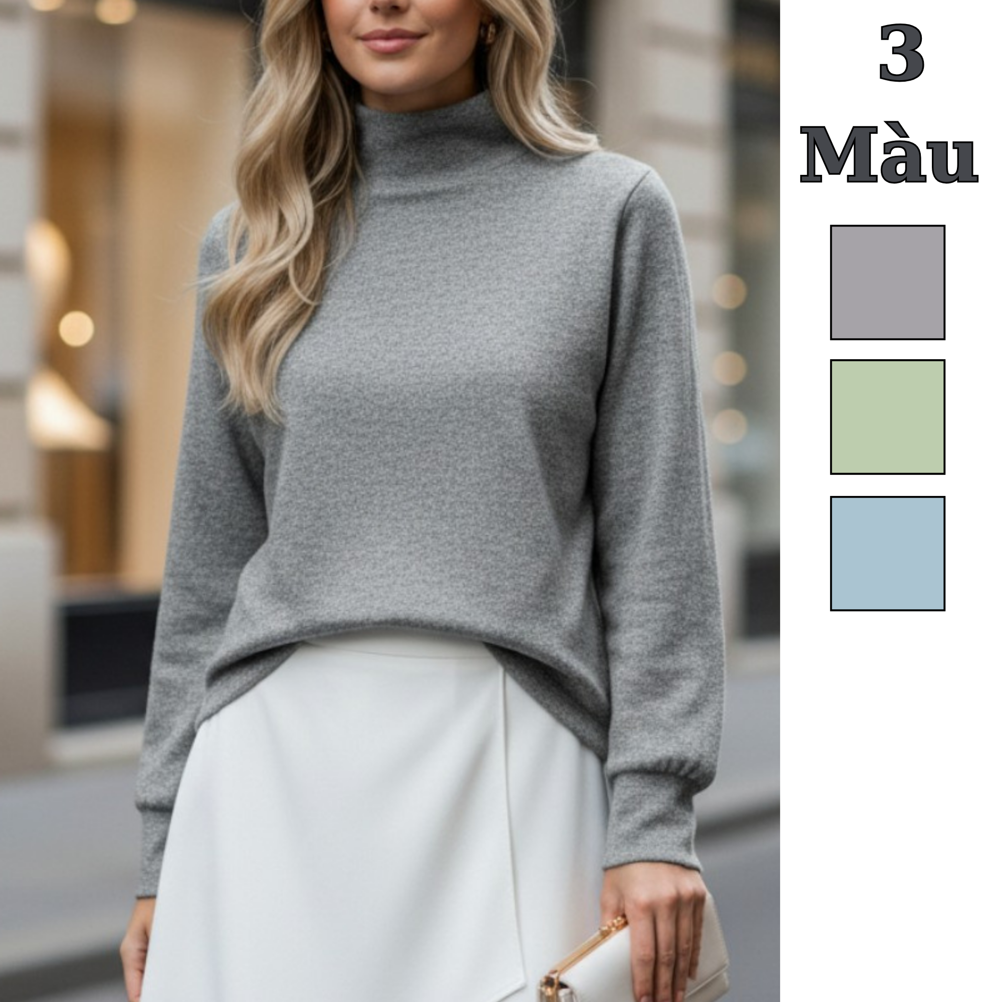 Áo dài tay cổ 5 phân Style Nhật /