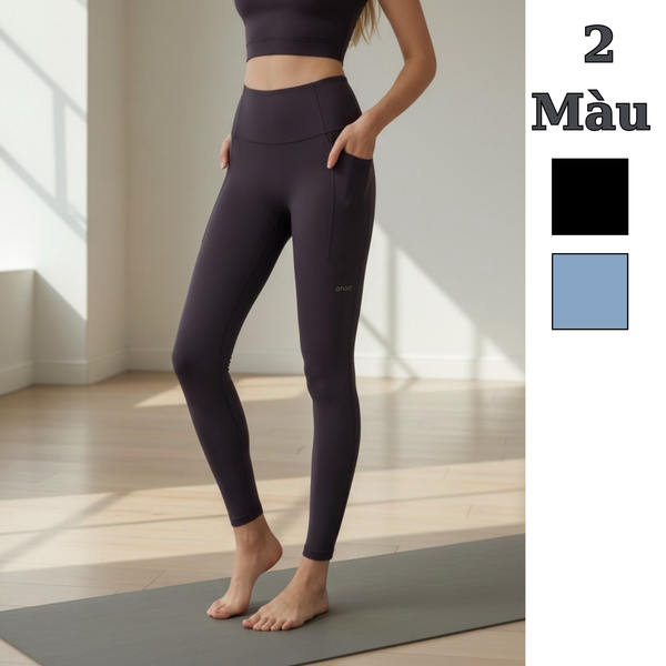 Quần legging in chữ style Hàn / NÂU ĐEN: C441 - XANH XÁM: C440