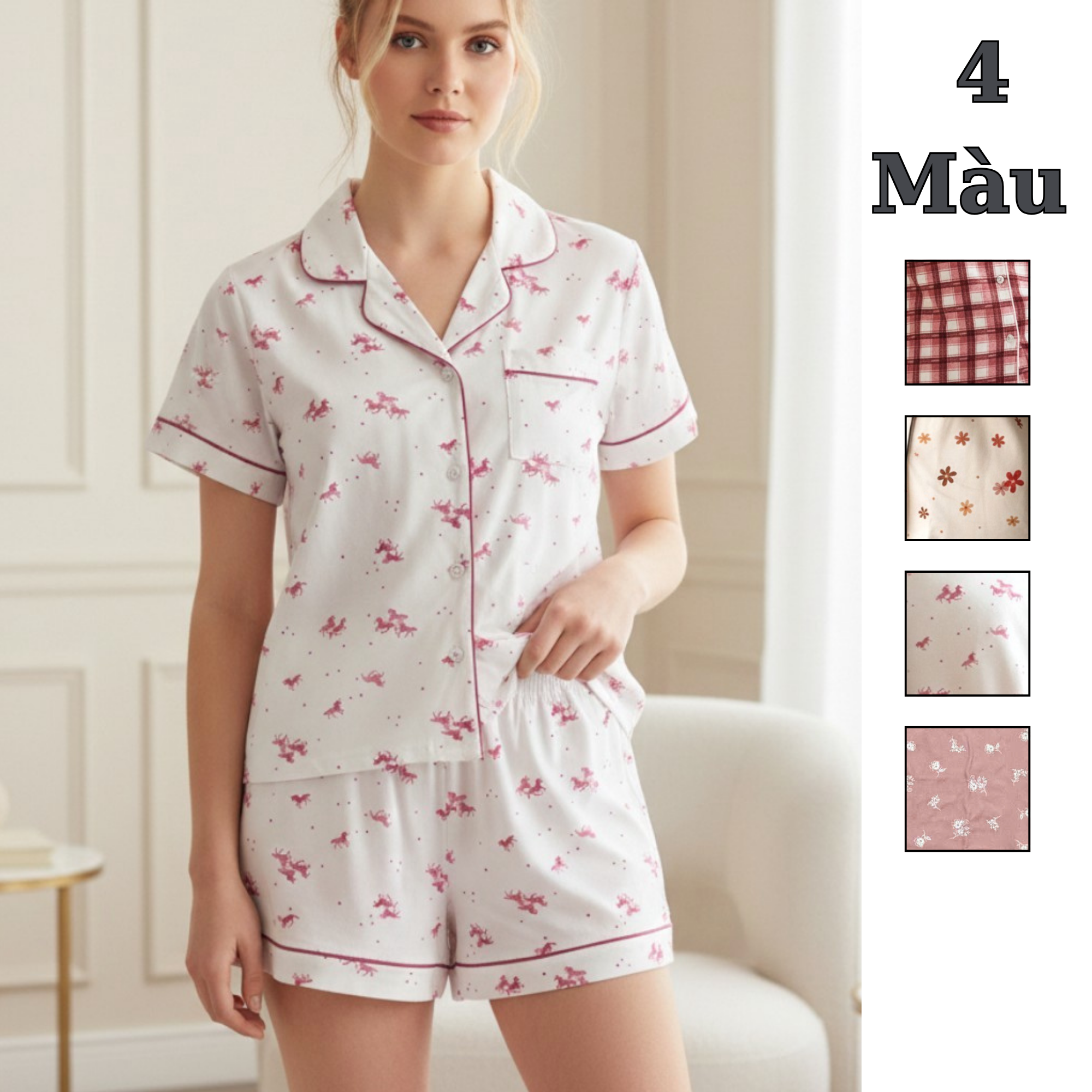 Bộ Pijama đùi cotton Juicy stye US UK /