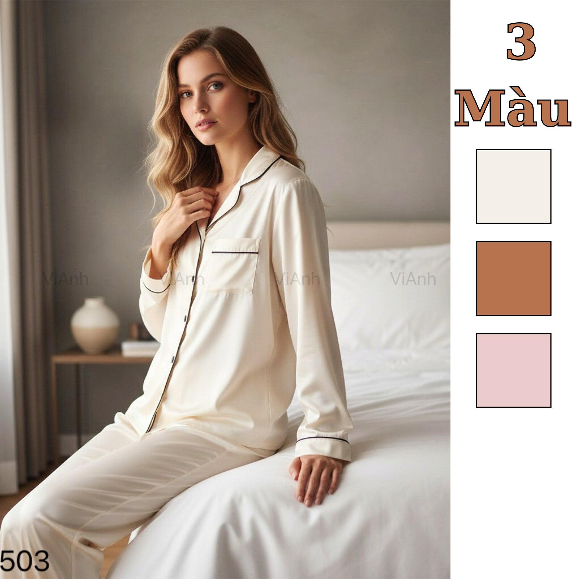 Bộ Pijama dài tay mặc nhà style Nhật /