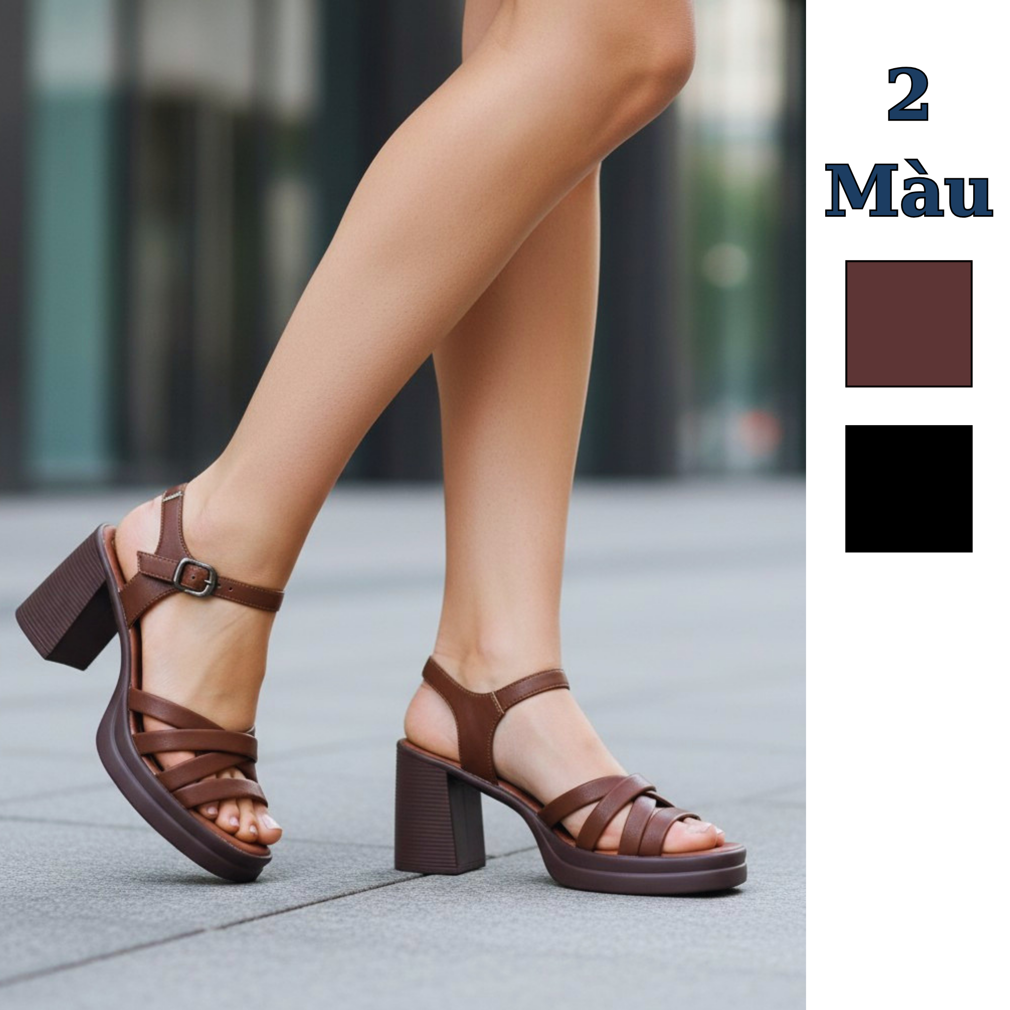 Dép xăng đan cao gót CAO 8CM style Âu Mỹ K56 K57