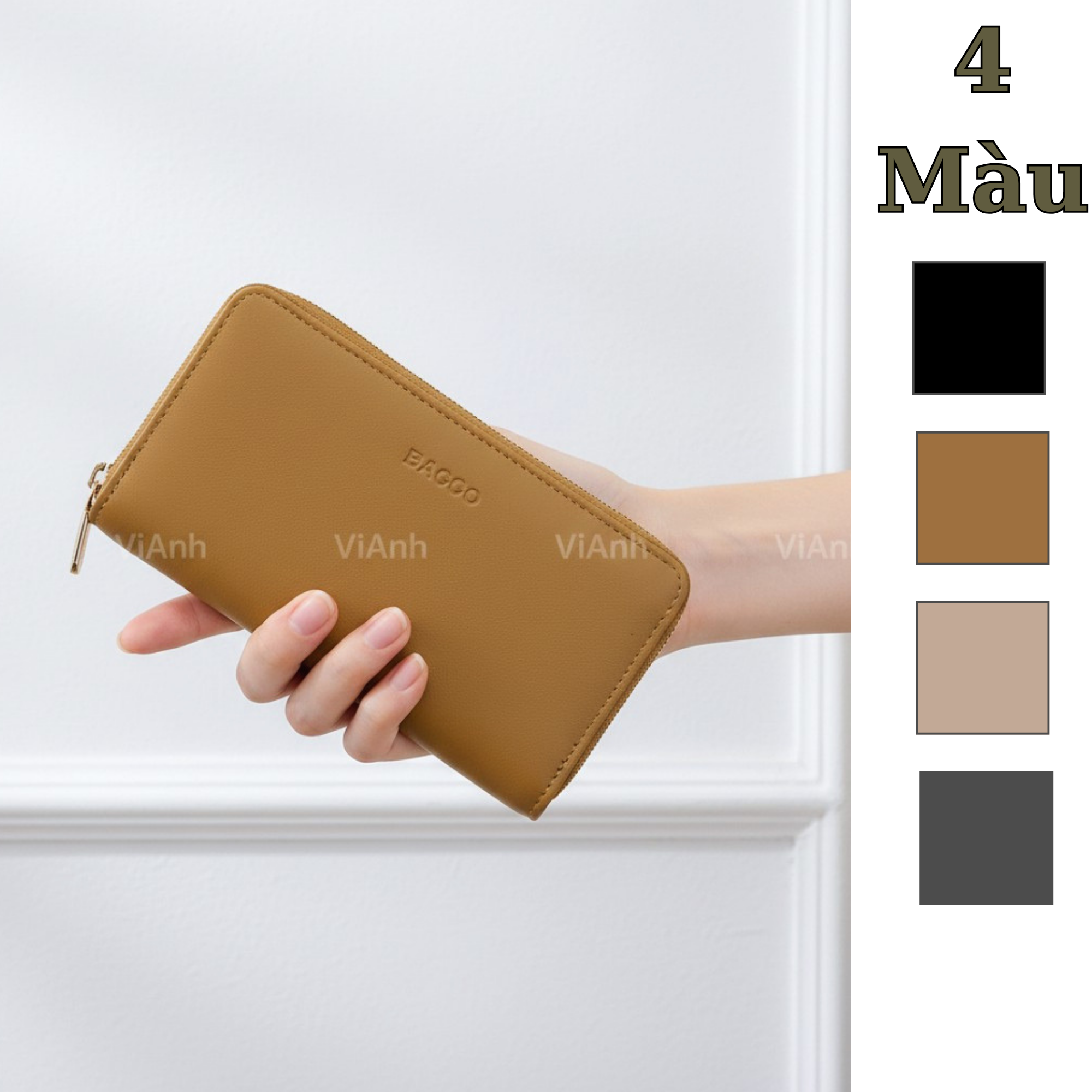Ví dài BAGCO / 19.5x9.5 / S182B đen, S182G nâu, S182H be, S182K xám