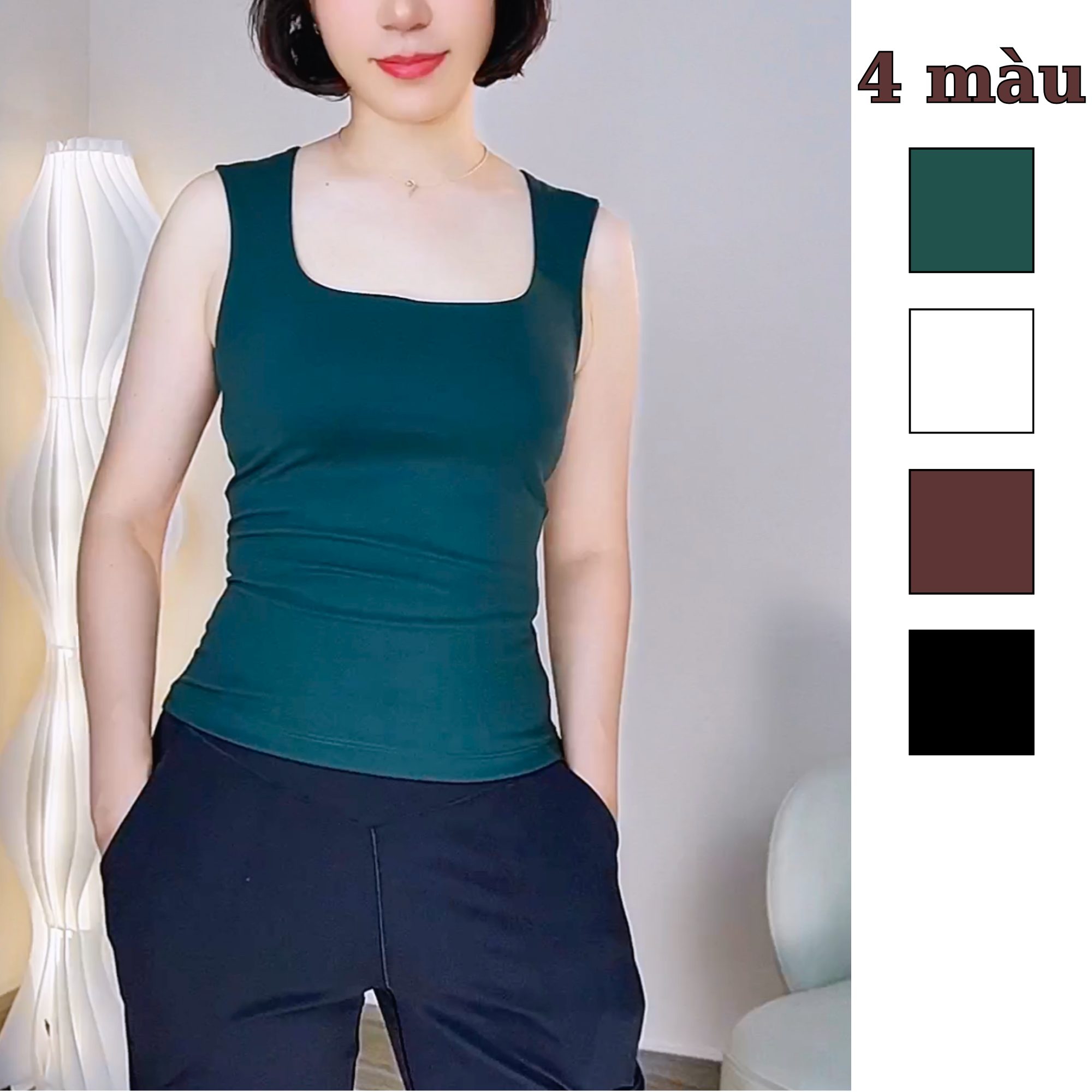 Áo thun sát nách có lót ngực kiểu Âu Mỹ / F312 F314